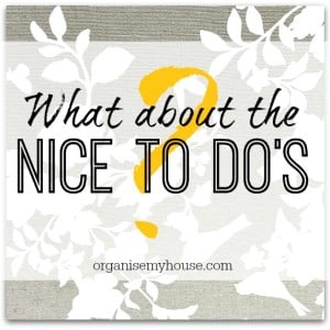 What about the NICE TO DO’s? … What about the NICE to do's?