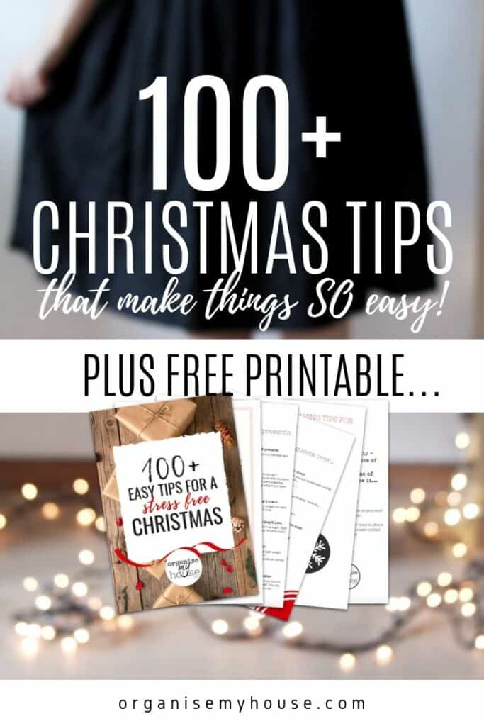 100 Christmas Tips eBook with Christmas Lights on floor