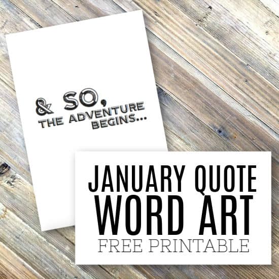 Quote / Word Art for January Quote / Word Art for January