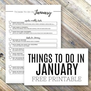 Things to do in January - Free Printable Things to do in January - Free Printable