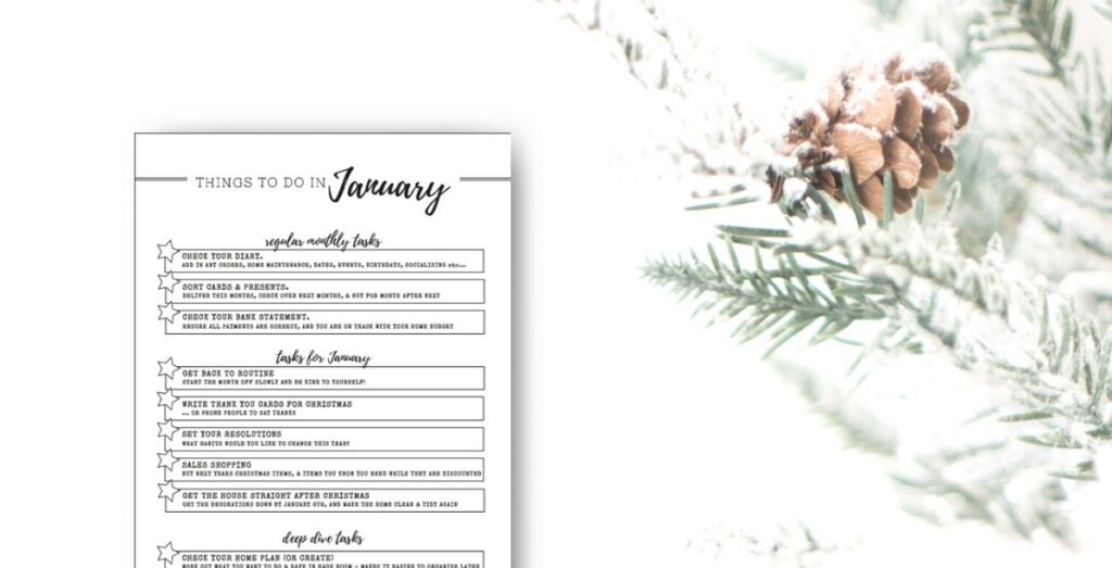 List Of Homemaking Things To Do In January [Free Printable]
