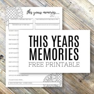 This Years Memories - A Sheet for Collecting the Best Bits of the Past Year This Years Memories - A Sheet for Collecting the Best Bits of the Past Year