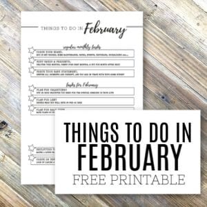Things To Do in February Free Printable Checklist Things To Do in February Free Printable Checklist