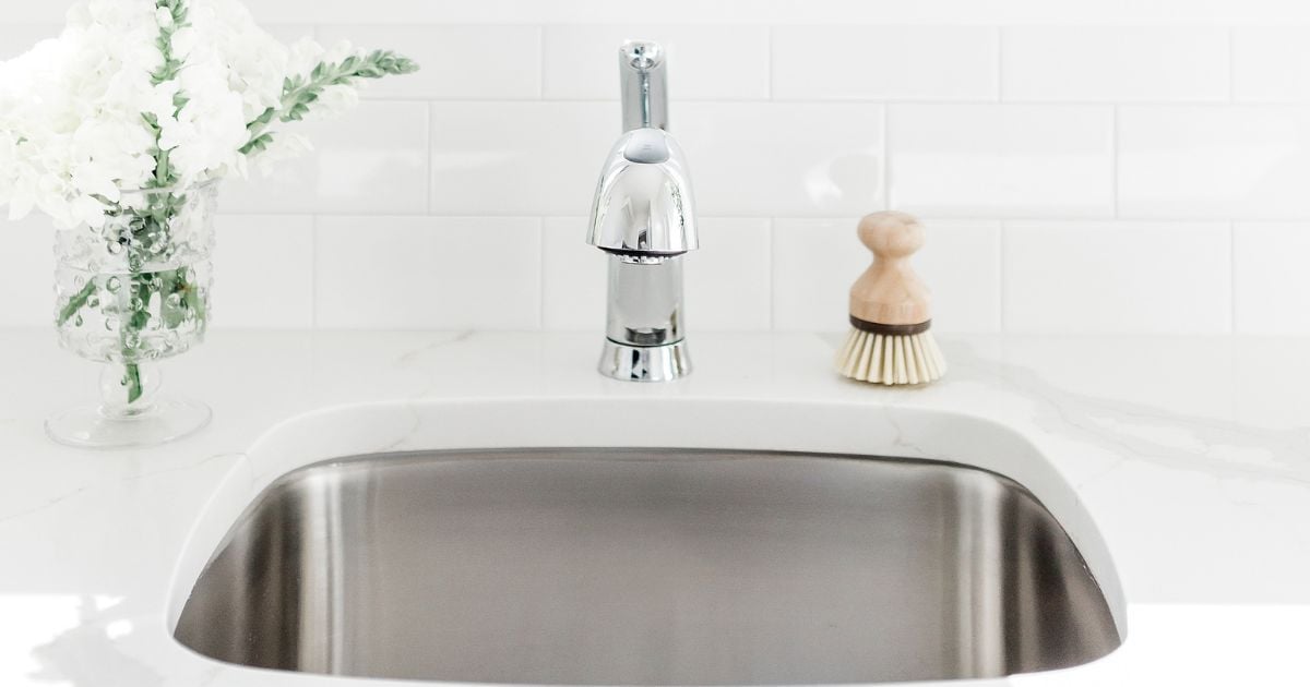 Utility room sink closeup looking clean and fresh