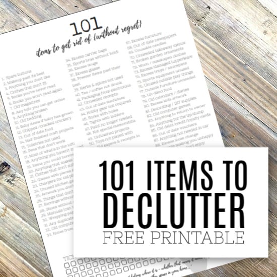 101 Items to Declutter Free Printable Checklist 101 Items to Declutter Free Printable Checklist