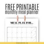 Free Monthly Meal Planner Printable Sheet (A4 And Letter)
