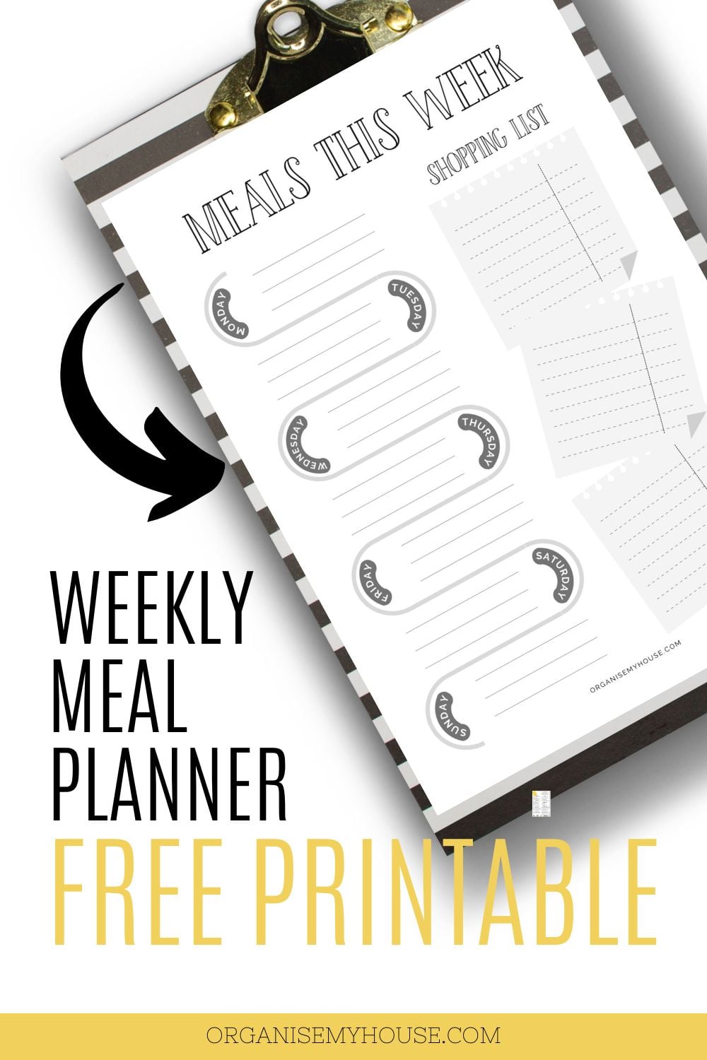 Handy Free Printable Weekly Meal Planner With Grocery List