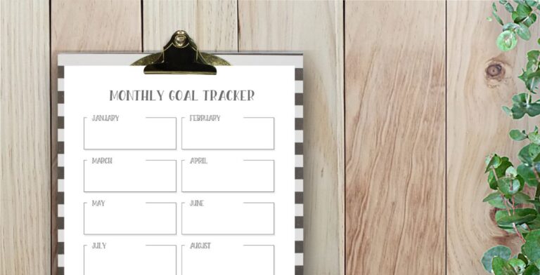 Free Monthly Goal Tracker Printable To Plan Out Your Goals