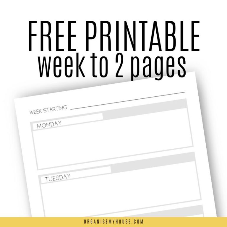 Useful 2 Page Per Week Planner Printable (A4 And Letter)