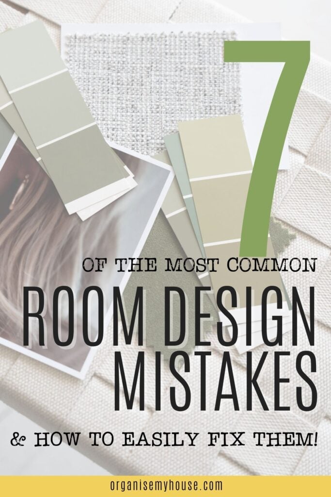 Lots of room designing items including paint samples and photographs, in a pile, with the article title overlaid