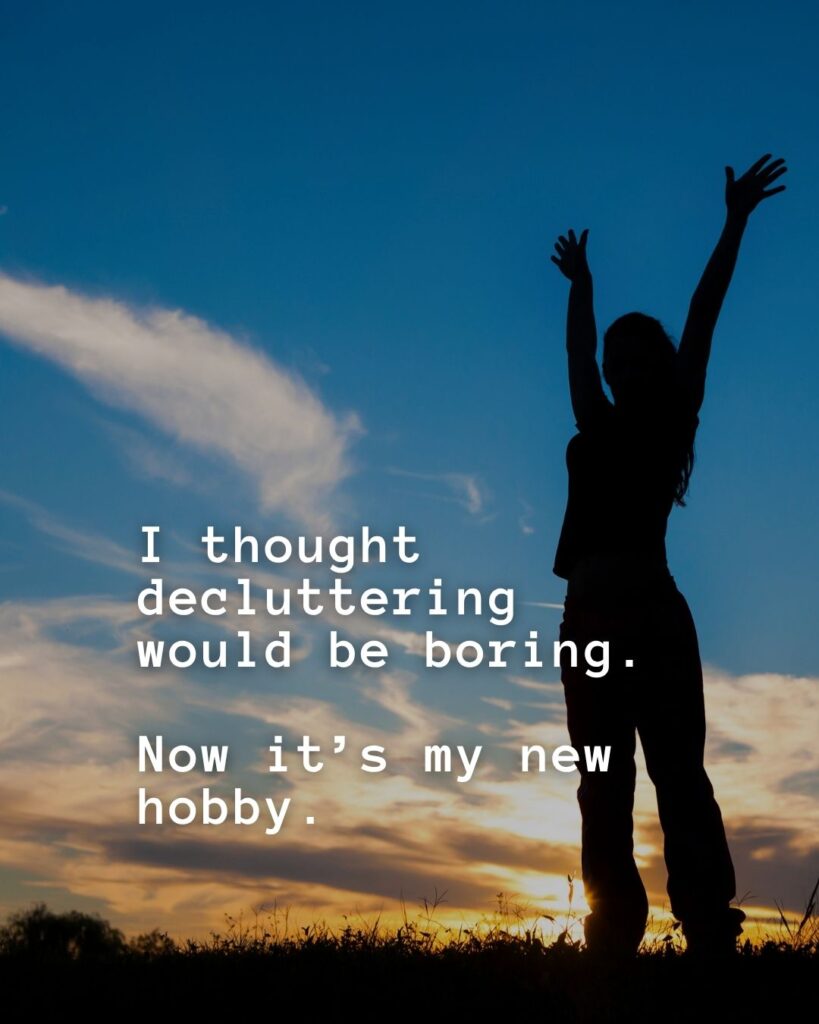 54 Funny Sayings About Clutter (That’ll Make You Feel Better About Yours) 35 I thought decluttering would be boring. Now it's my new hobby