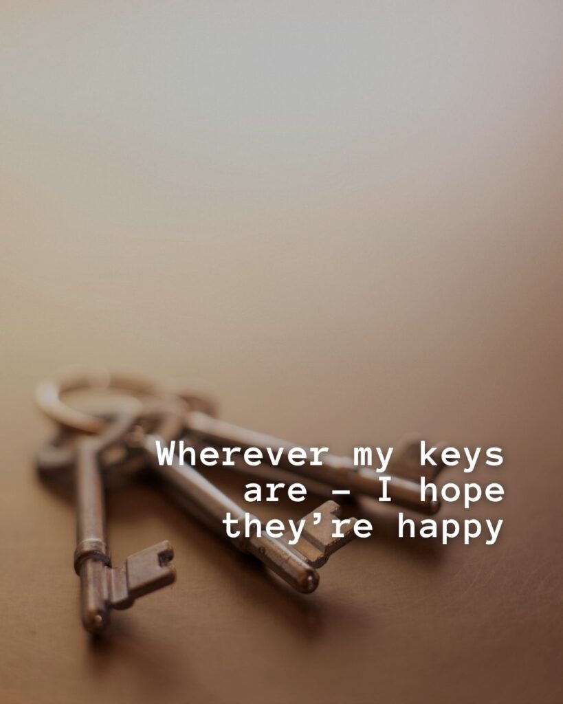 54 Funny Sayings About Clutter (That’ll Make You Feel Better About Yours) 44 Wherever my keys are - I hope they're happy