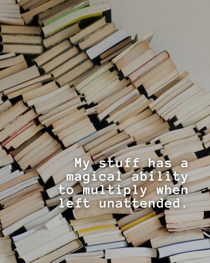 54 Funny Sayings About Clutter (That’ll Make You Feel Better About Yours) 21 My stuff has a magical ability to multiply when left unattended