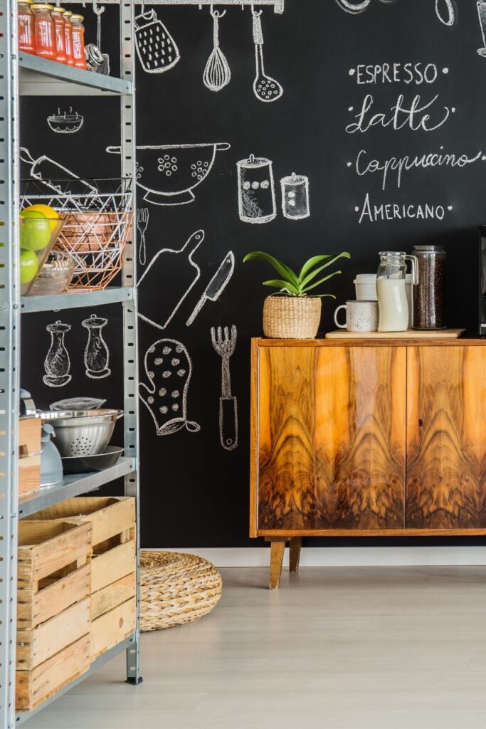 Example of an open shelf pantry