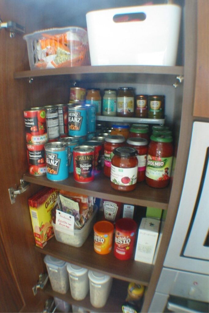 Example of a pantry in a kitchen cupboard