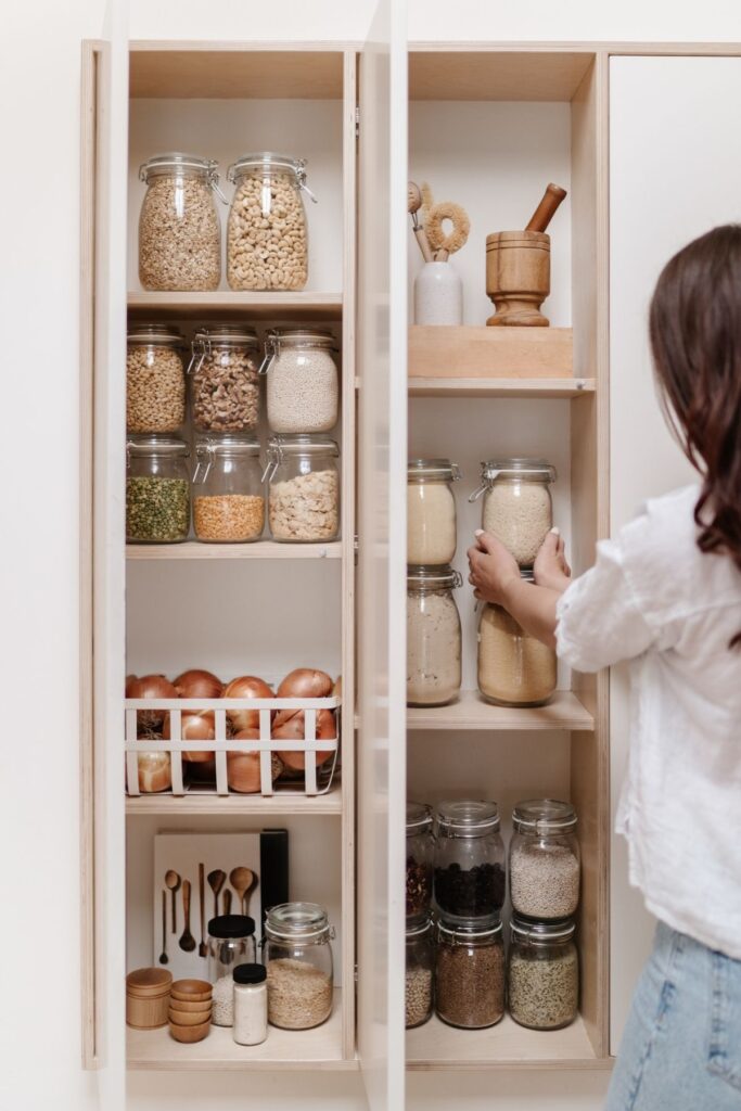 Example of a neat pantry in a cupboard