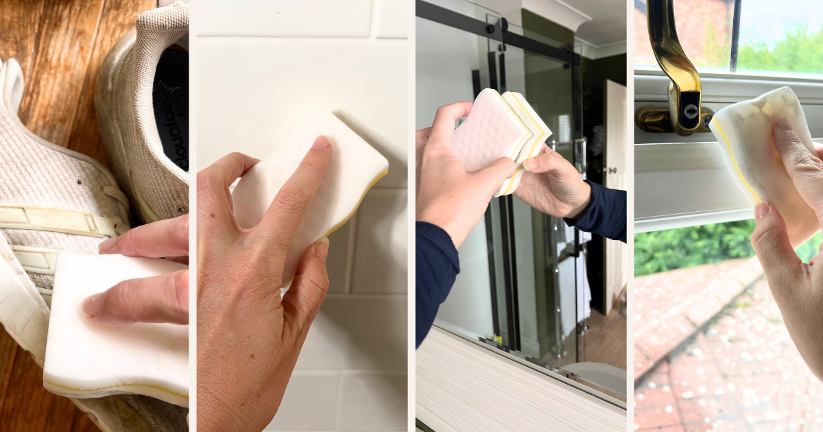 Selection of ways to use Magic Erasers to clean different things in your home