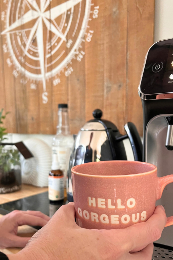 3 Simple Habits To Make Mornings Easier Every Day 2 Coffee station with hands getting a coffee ready